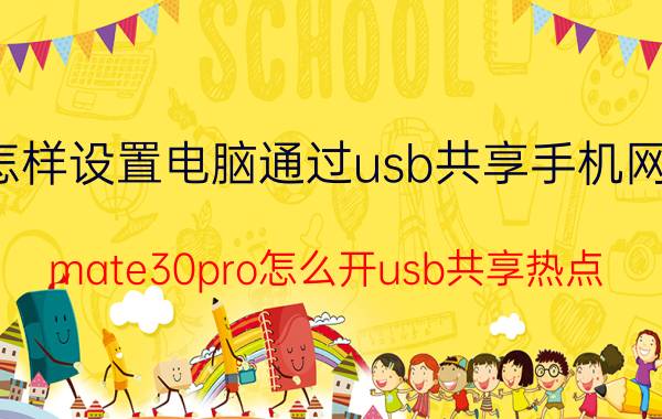 怎样设置电脑通过usb共享手机网络 mate30pro怎么开usb共享热点？